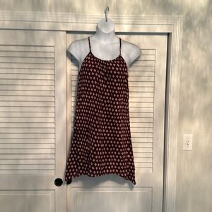GAP Burgundy and White Patterned Midi Dress